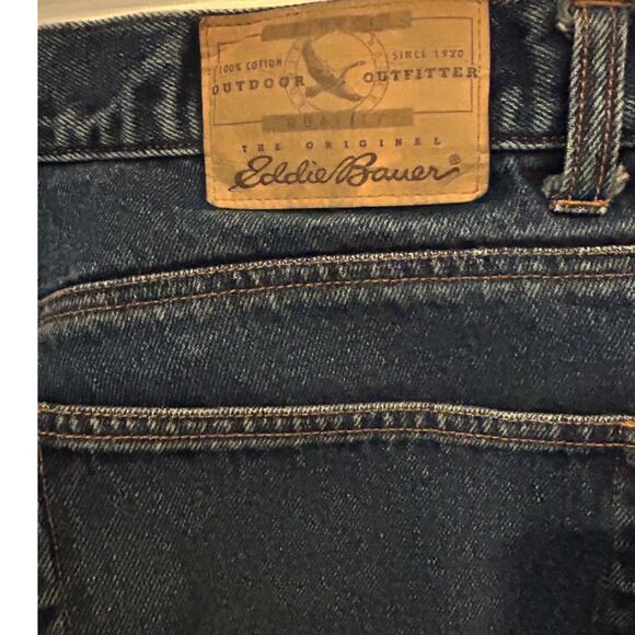 Eddie Bauer Flannel Lined Men's Denim Blue Jeans 36 waist 34 inseam Straight Leg - Picture 5 of 6